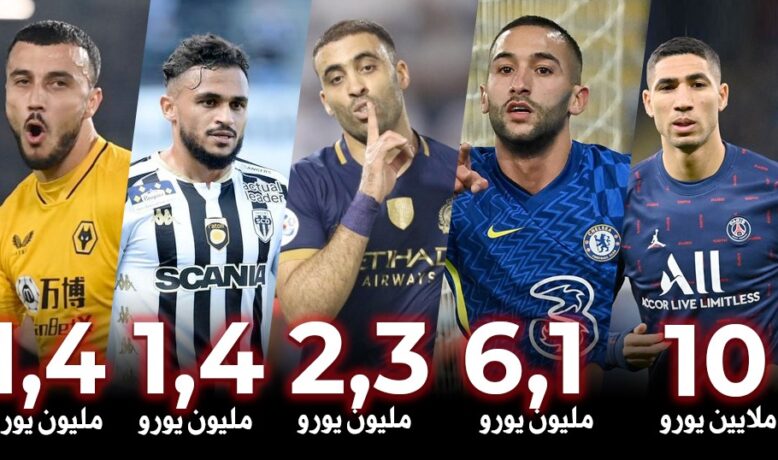 أعلى 10 لاعبين مغاربة أجرا